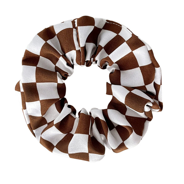 Hair Accessories Cloth Chiffon Geometric Checkerboard Bow Loop Style