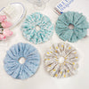 Hair Accessories Cloth Handmade Oversized Pleated Floral Hair Ring Hair Rope Hair Strap