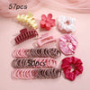 Hair Accessories Cloth Weaving Pink Sweet Style Hair Tie And Hairpin Set