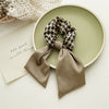 Hair Accessories Fabric Black And White Plaid Sausage Circle Bow Handmade