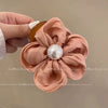Hair Accessories Fabric Handmade Flower Pearl High Elasticity Light Luxury Style Hair Ring