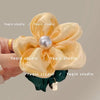 Hair Accessories Fabric Handmade Flower Pearl High Elasticity Light Luxury Style Hair Ring