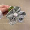 Hair Accessories Fabric Handmade Flower Pearl High Elasticity Light Luxury Style Hair Ring
