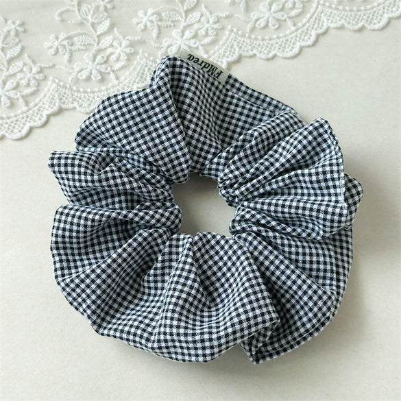 Hair Accessories Fabric Plaid Handmade High Elasticity Little Fresh Women's Hair Ring Head Rope