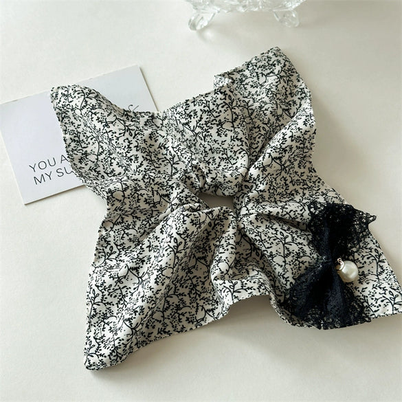 Hair Accessories Fabric Square Floral Seiko Light Luxury High Elasticity For Women