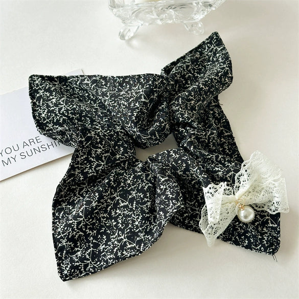 Hair Accessories Fabric Square Floral Seiko Light Luxury High Elasticity For Women
