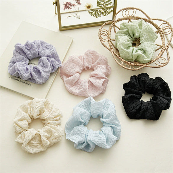 Hair Accessories Fabric Sweet High Elasticity Seiko Bubble Wrinkled Large Intestine Ball Hair Ring Hair Rope
