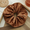 Hair Accessories Fabric Wood Fringe Folded Large Bowel Ring Handmade High Elasticity