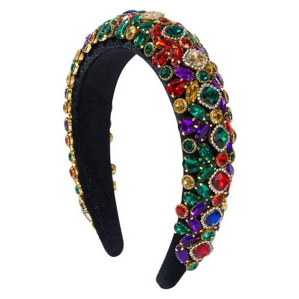 Hair Accessories Flannel Rhinestone Headband Baroque Heavy Industry Court Style Retro Light Luxury Personality Diamond Design