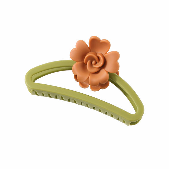 Hair Accessories Frosted Egg Flower Semicircle Hollow Grab Clip Baking Paint For Women