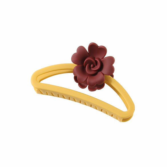 Hair Accessories Frosted Egg Flower Semicircle Hollow Grab Clip Baking Paint For Women