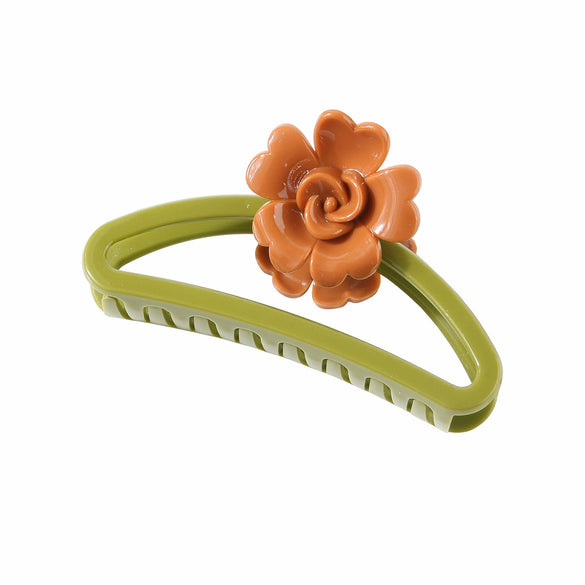Hair Accessories Frosted Egg Flower Semicircle Hollow Grab Clip Baking Paint For Women