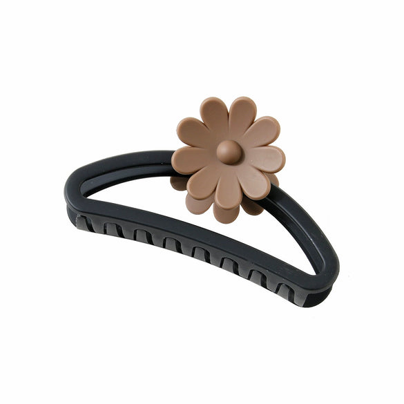 Hair Accessories Frosted Egg Flower Semicircle Hollow Grab Clip Baking Paint For Women