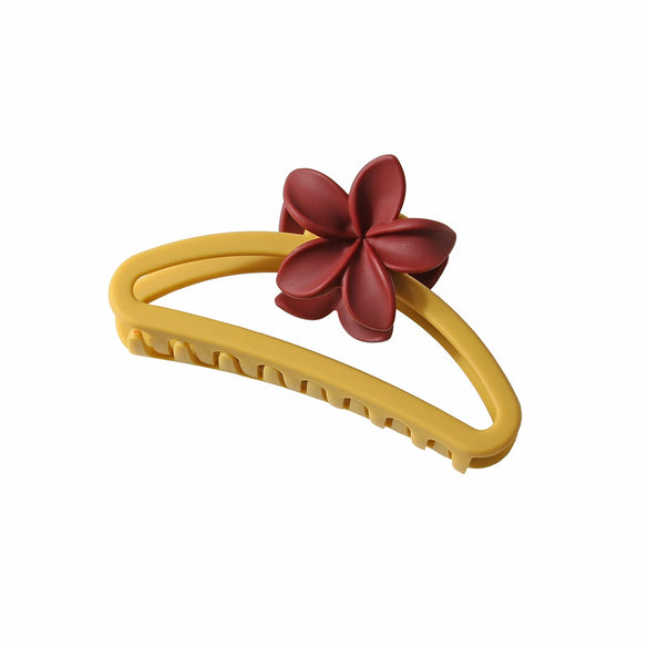 Hair Accessories Frosted Egg Flower Semicircle Hollow Grab Clip Baking Paint For Women