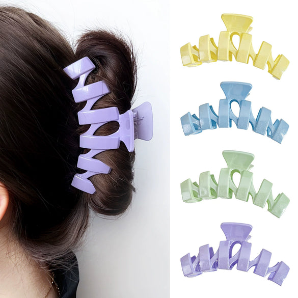 Hair Accessories Glitter Cream Plastic Resin Handmade Disc Hair Grab Clip For Women