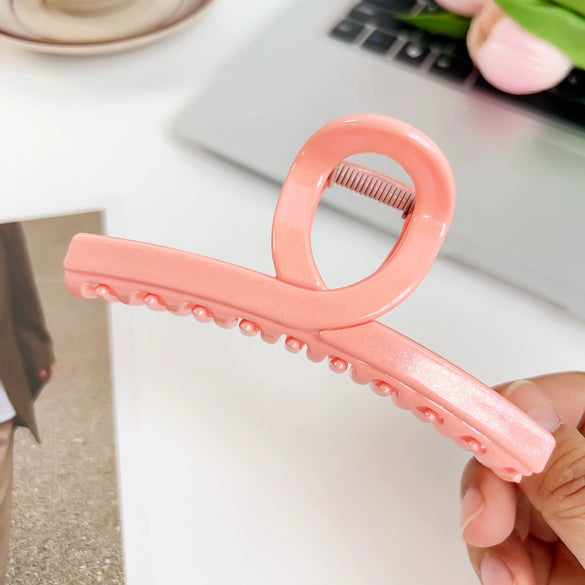 Hair Accessories Glitter Cream Plastic Resin Handmade Disc Hair Grab Clip For Women
