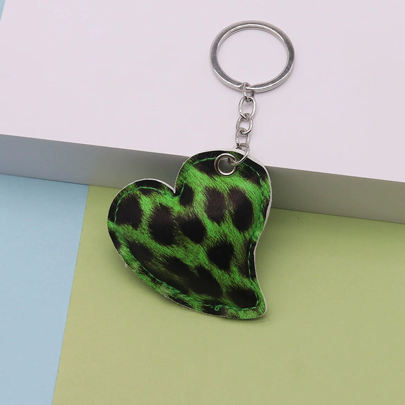 Hair Accessories Hairpin Headband Pu Leather Retro Leopard Print Heart Style