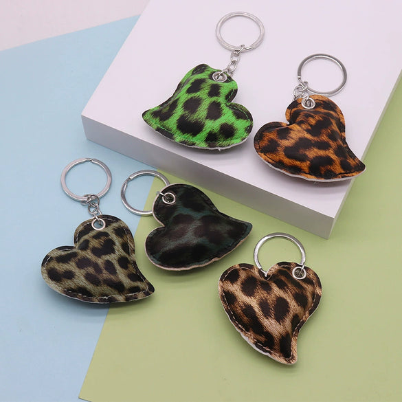 Hair Accessories Hairpin Headband Pu Leather Retro Leopard Print Heart Style
