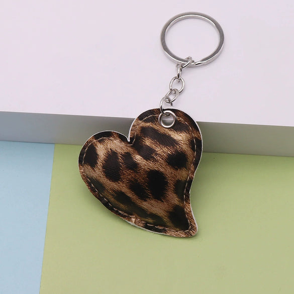 Hair Accessories Hairpin Headband Pu Leather Retro Leopard Print Heart Style