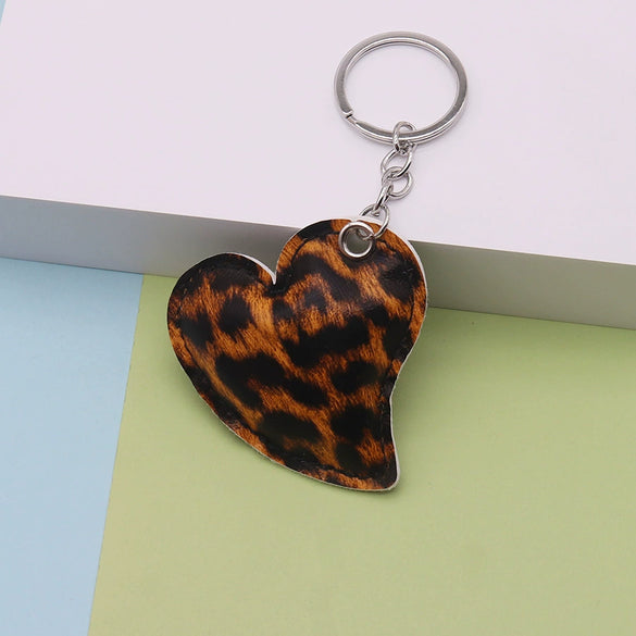 Hair Accessories Hairpin Headband Pu Leather Retro Leopard Print Heart Style