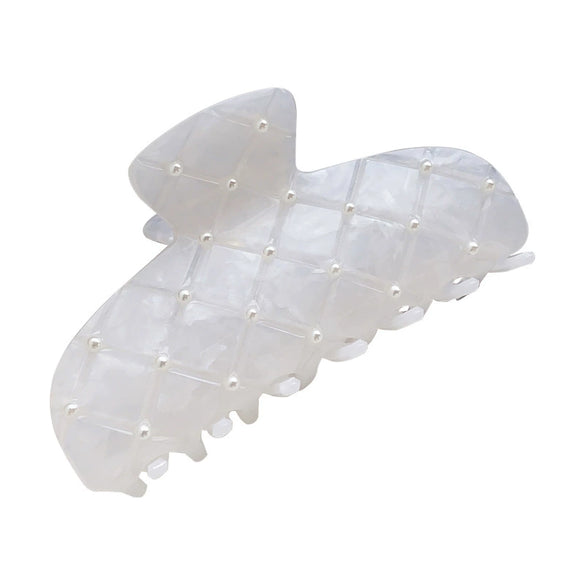 Hair Accessories Handmade Imitation Pearl And Pvc Grab Clip For Women Retro Style