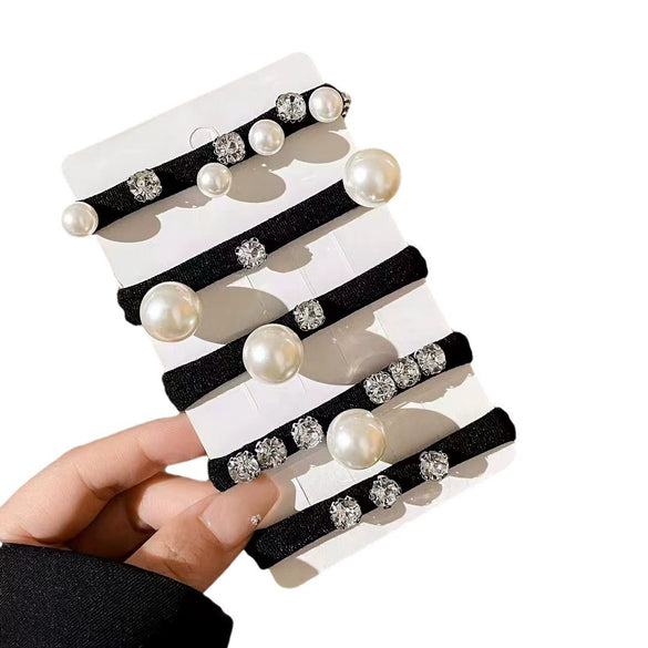 Hair Accessories High Elastic Fabric Handmade Pearl Hair Rope Hair Band