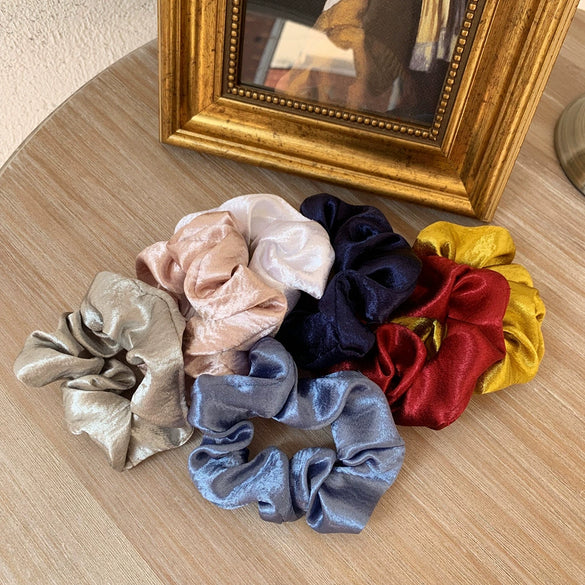 Hair Accessories Mercerized Satin Solid Color Handmade Hair Ring With Small Fragrance Plants And Flowers Style