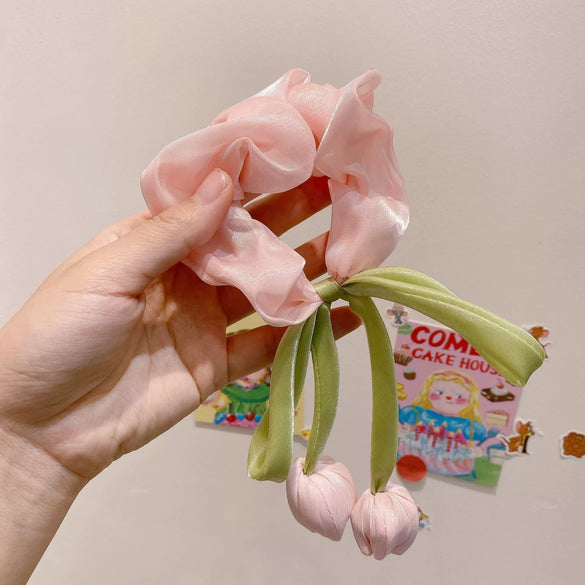 Hair Accessories Mesh Handmade Sweet Tulip High Elasticity Women's Hair Ring