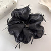 Hair Accessories Mesh Knitting Geometric Large Hair Loop With Ribbon Bow And Leather Band