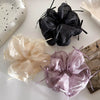 Hair Accessories Mesh Knitting Geometric Large Hair Loop With Ribbon Bow And Leather Band