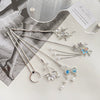 Hair Accessories Metal Handmade Moonstone Tassel Hairpin With Flower Pattern