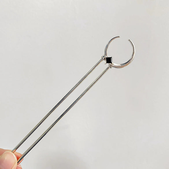 Hair Accessories Metal Handmade Moonstone Tassel Hairpin With Flower Pattern