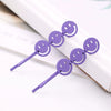 Hair Accessories Metal Texture Heart Shaped Five Pointed Star Smiley Face Spray Paint Word Clip Hairpin Zinc Alloy Baking Varnish For Women