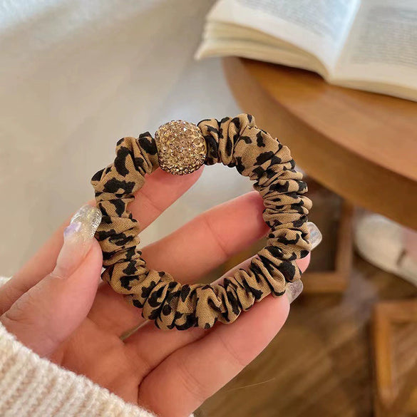 Hair Accessories Mixed Material Rhinestone High Elastic Handmade Hair Ring For Women