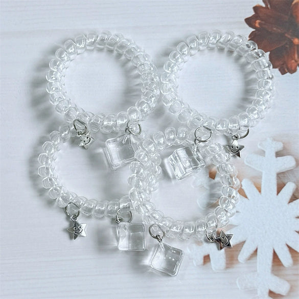 Hair Accessories Mixed Materials Handmade Heart Star Pendant Hair Tie Bracelet