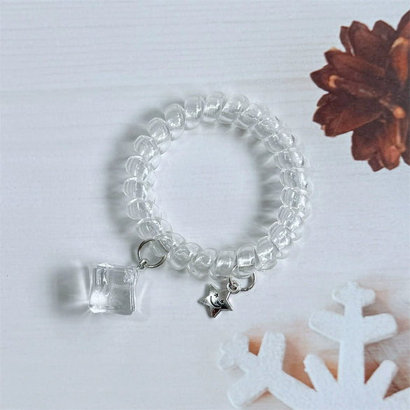 Hair Accessories Mixed Materials Handmade Heart Star Pendant Hair Tie Bracelet