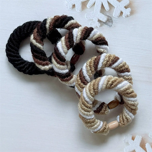 Hair Accessories Mixed Materials Handmade High Elastic Rainbow Color Hair Ring Hair Rope Ponytail Headdress