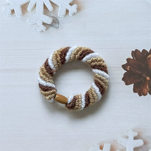 Hair Accessories Mixed Materials Handmade High Elastic Rainbow Color Hair Ring Hair Rope Ponytail Headdress
