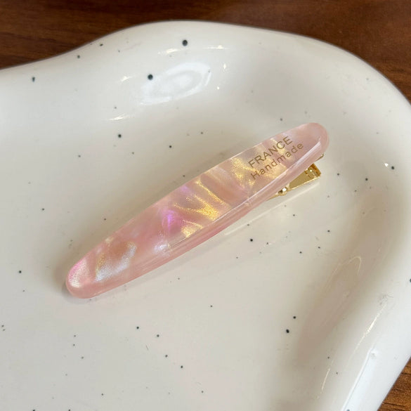 Hair Accessories Oval Gold Acetate Duckbill Clip Hairpin Highend Diamondencrusted Printing