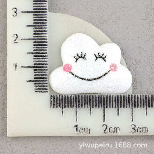 Hair Accessories Plastic Resin Fivepointed Star Clouds Rainbow Glitter Cartoon Dripping Oil Handmade