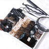 Hair Accessories Plastic Resin Handmade Simple Grab Clip Rubber Tendon Hair Ring Multipiece Set For Women