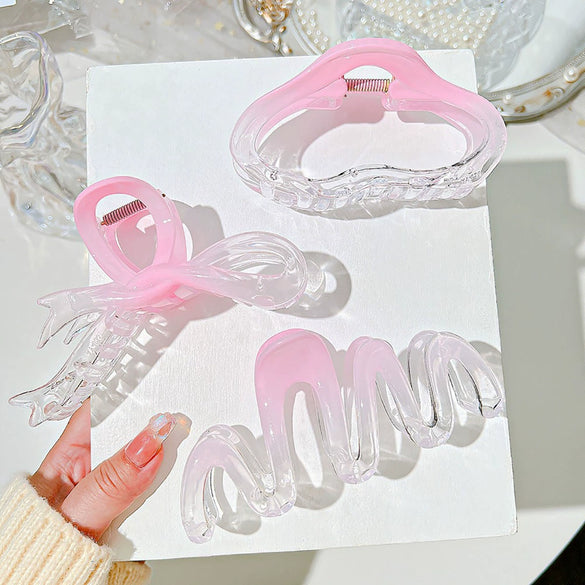 Hair Accessories Plastic Resin Simple Plants Flowers Style Electroplating Large Flower Shark Hairpin Set