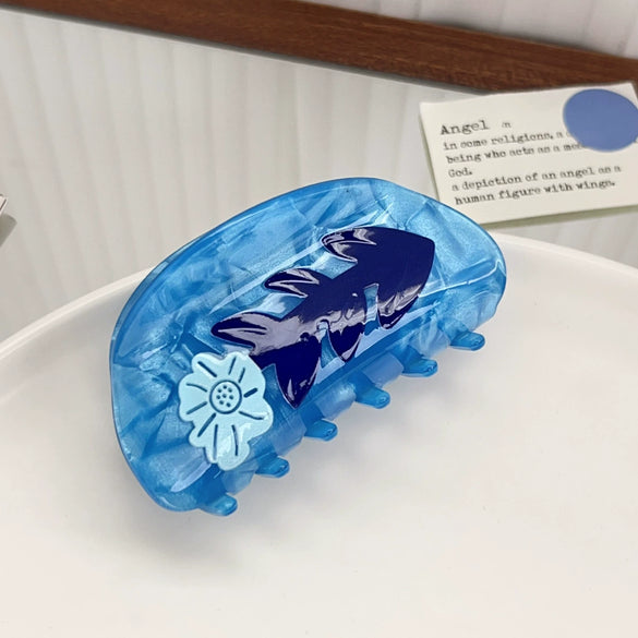 Hair Accessories Pvc Handmade Butterfly Printed Hair Grab Clip