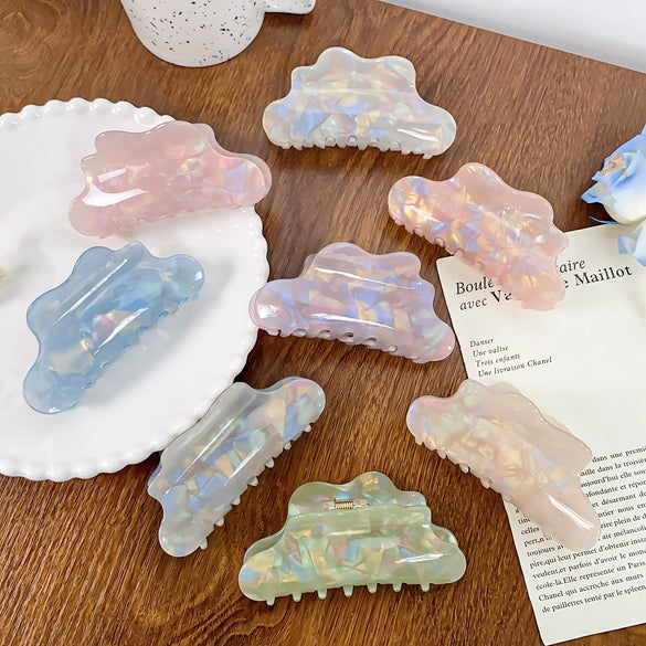 Hair Accessories Pvc Magic Color Mermaid Cloud Handmade Hair Grab Clip For Women