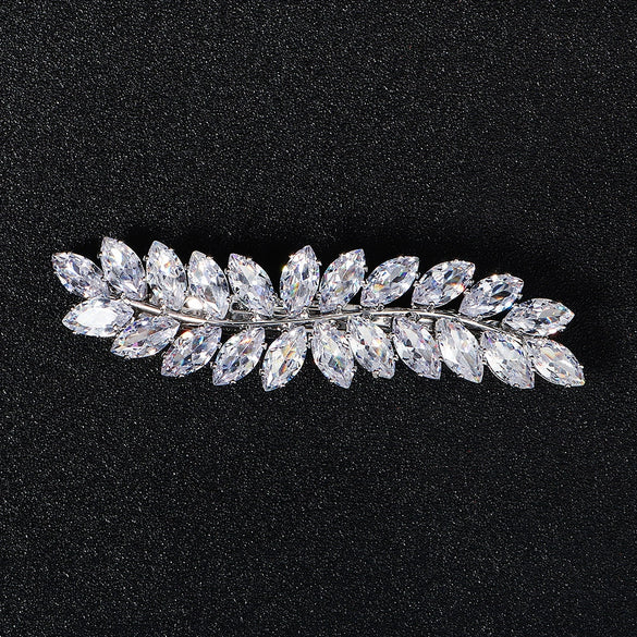 Hair Accessories Retro Spring Clip Rhinestone Zircon Inlaid Hairpin For Women