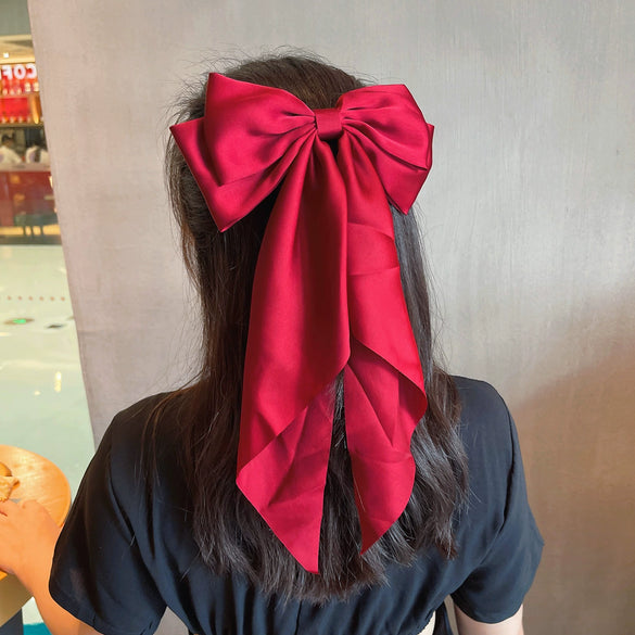 Hair Accessories Satin Handmade Women's Bow Hairpins