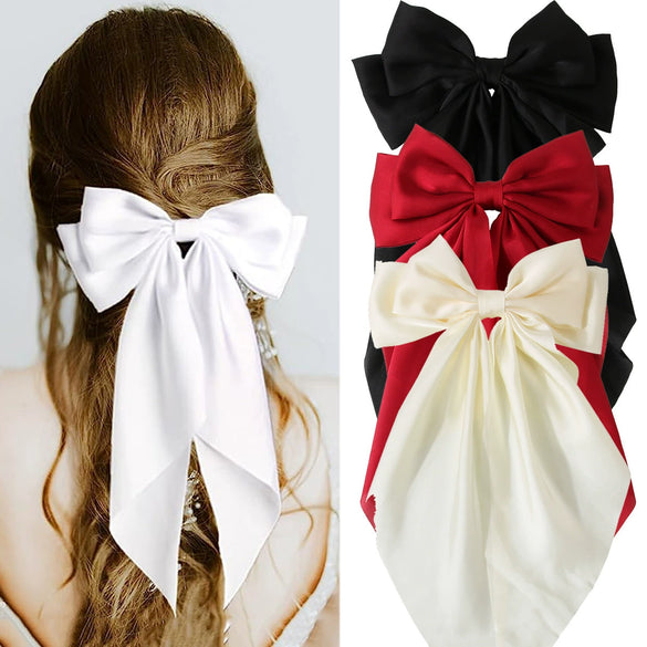 Hair Accessories Satin Handmade Women's Bow Hairpins
