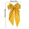Hair Accessories Satin Ribbon Bow Spring Clip Handmade For Women