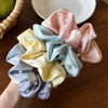 Hair Accessories Solid Color Satin Fabric Pearl Inlaid High Elastic Hair Ring