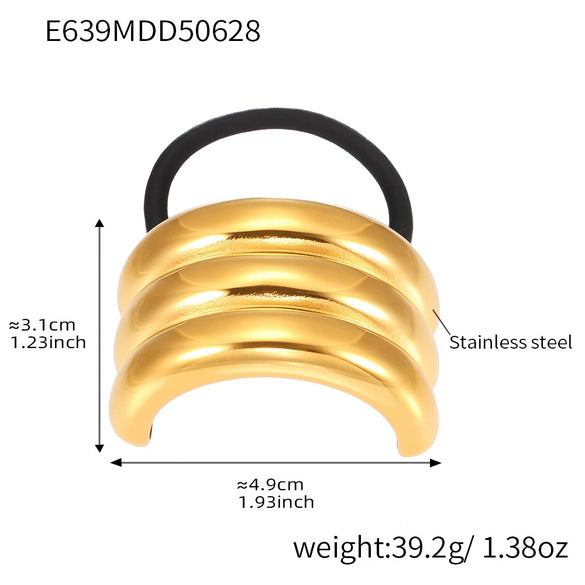 Hair Accessories Stainless Steel And 316L Stainless Steel Bow Hair Rope Plated With Gold High Elasticity Electroplating